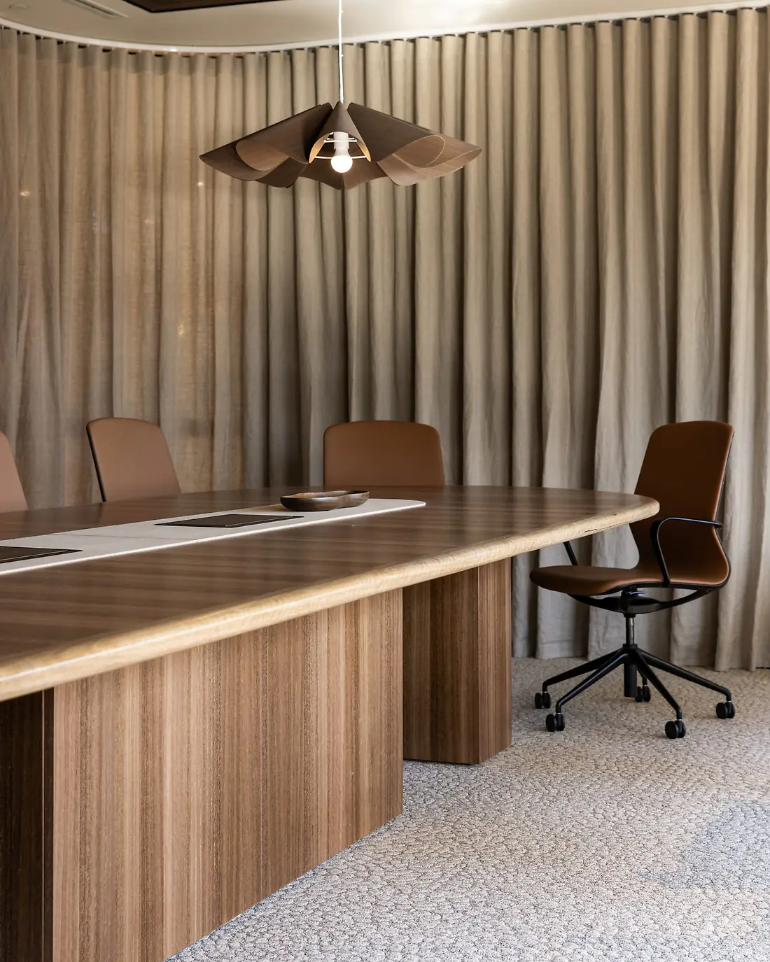 Veneered boardroom table and joinery by Yates Wood Products